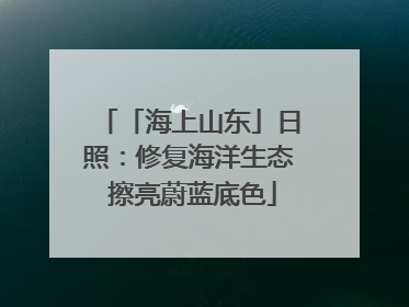 「海上山东」日照：修复海洋生态 擦亮蔚蓝底色
