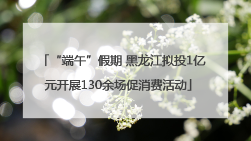 “端午”假期 黑龙江拟投1亿元开展130余场促消费活动