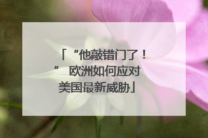 “他敲错门了！” 欧洲如何应对美国最新威胁