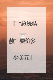 “总统特赦”要价多少美元