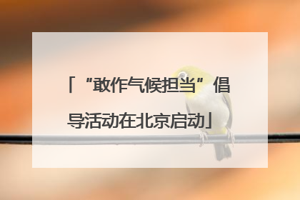 “敢作气候担当”倡导活动在北京启动