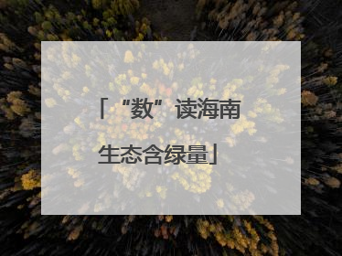 “数”读海南生态含绿量