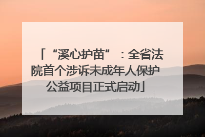 “溪心护苗”：全省法院首个涉诉未成年人保护公益项目正式启动