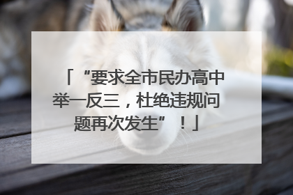 “要求全市民办高中举一反三，杜绝违规问题再次发生”！