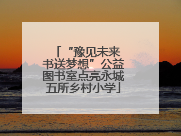“豫见未来 书送梦想”公益图书室点亮永城五所乡村小学