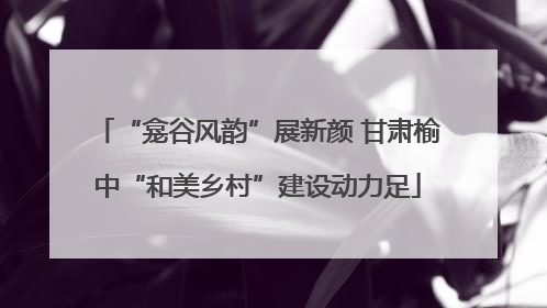 “龛谷风韵”展新颜 甘肃榆中“和美乡村”建设动力足
