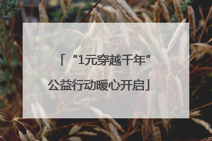 “1元穿越千年”公益行动暖心开启
