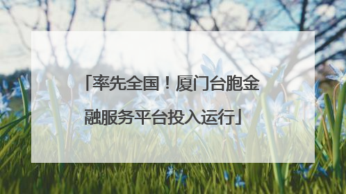 率先全国！厦门台胞金融服务平台投入运行