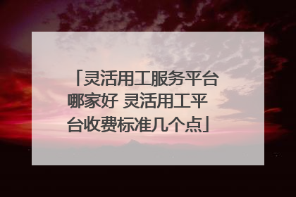 灵活用工服务平台哪家好 灵活用工平台收费标准几个点