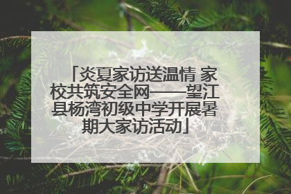 炎夏家访送温情 家校共筑安全网——望江县杨湾初级中学开展暑期大家访活动