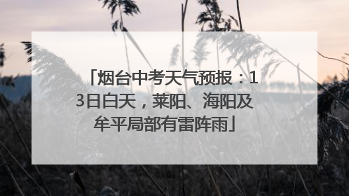 烟台中考天气预报：13日白天，莱阳、海阳及牟平局部有雷阵雨