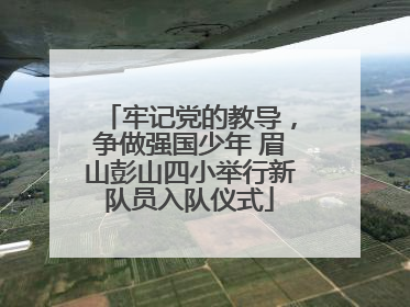 牢记党的教导，争做强国少年 眉山彭山四小举行新队员入队仪式
