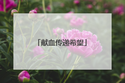 献血传递希望