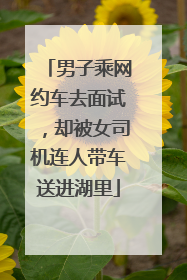 男子乘网约车去面试，却被女司机连人带车送进湖里