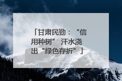 甘肃民勤：“信用种树” 汗水浇出“绿色存折”