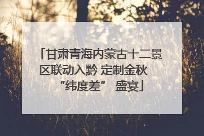 甘肃青海内蒙古十二景区联动入黔 定制金秋 “纬度差” 盛宴