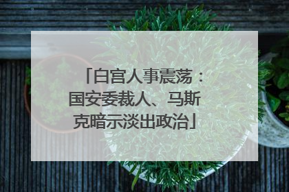 白宫人事震荡：国安委裁人、马斯克暗示淡出政治