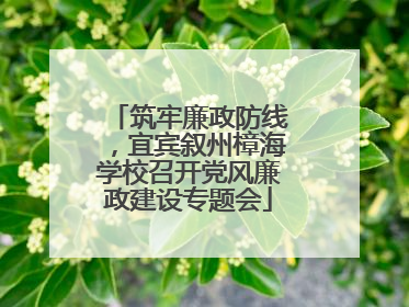 筑牢廉政防线，宜宾叙州樟海学校召开党风廉政建设专题会