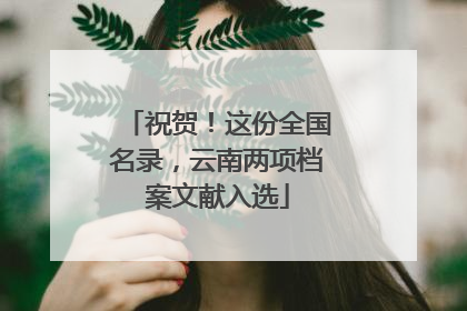 祝贺！这份全国名录，云南两项档案文献入选