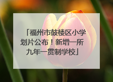 福州市鼓楼区小学划片公布！新增一所九年一贯制学校