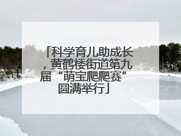 科学育儿助成长，黄鹤楼街道第九届“萌宝爬爬赛”圆满举行