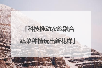 科技推动农旅融合 蔬菜种植玩出新花样