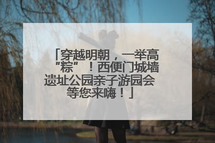 穿越明朝，一举高“粽”！西便门城墙遗址公园亲子游园会等您来嗨！
