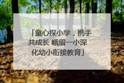 童心探小学，携手共成长 峨眉一小深化幼小衔接教育