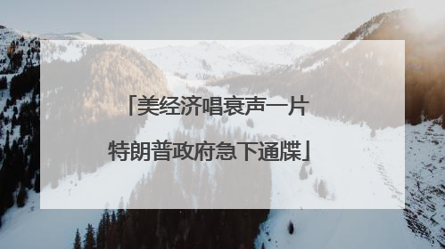 美经济唱衰声一片 特朗普政府急下通牒