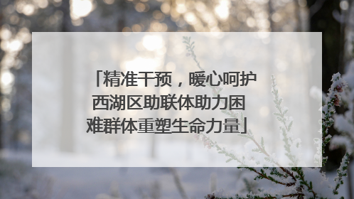 精准干预，暖心呵护 西湖区助联体助力困难群体重塑生命力量
