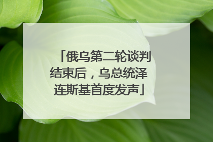 俄乌第二轮谈判结束后，乌总统泽连斯基首度发声