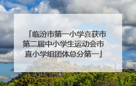 临汾市第一小学喜获市第二届中小学生运动会市直小学组团体总分第一