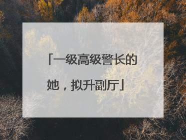 一级高级警长的她，拟升副厅