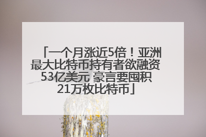一个月涨近5倍！亚洲最大比特币持有者欲融资53亿美元 豪言要囤积21万枚比特币