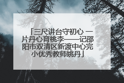 三尺讲台守初心 一片丹心育桃李——记邵阳市双清区新渡中心完小优秀教师姚丹