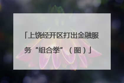 上饶经开区打出金融服务“组合拳”（图）