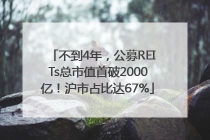 不到4年，公募REITs总市值首破2000亿！沪市占比达67%