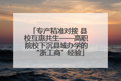 专产精准对接 县校互惠共生——高职院校下沉县域办学的“浙工商”经验