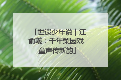 世遗少年说｜江俞羲：千年梨园戏 童声传新韵