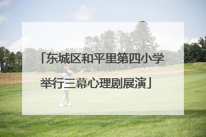 东城区和平里第四小学举行三幕心理剧展演
