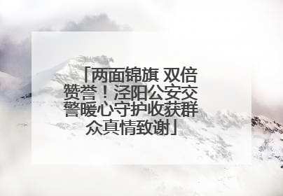 两面锦旗 双倍赞誉！泾阳公安交警暖心守护收获群众真情致谢