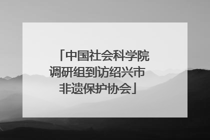 中国社会科学院调研组到访绍兴市非遗保护协会
