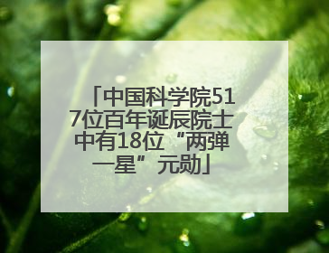 中国科学院517位百年诞辰院士中有18位“两弹一星”元勋