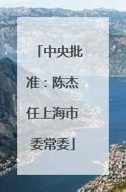 中央批准：陈杰任上海市委常委