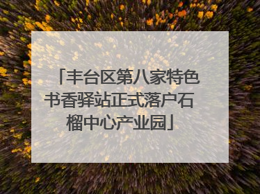 丰台区第八家特色书香驿站正式落户石榴中心产业园