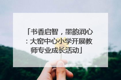 书香启智，墨韵润心：大窑中心小学开展教师专业成长活动