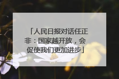 人民日报对话任正非：国家越开放，会促使我们更加进步