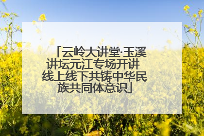 云岭大讲堂·玉溪讲坛元江专场开讲 线上线下共铸中华民族共同体意识