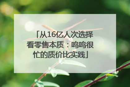 从16亿人次选择看零售本质：鸣鸣很忙的质价比实践