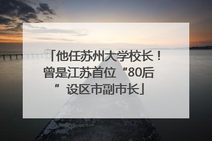 他任苏州大学校长！曾是江苏首位“80后”设区市副市长